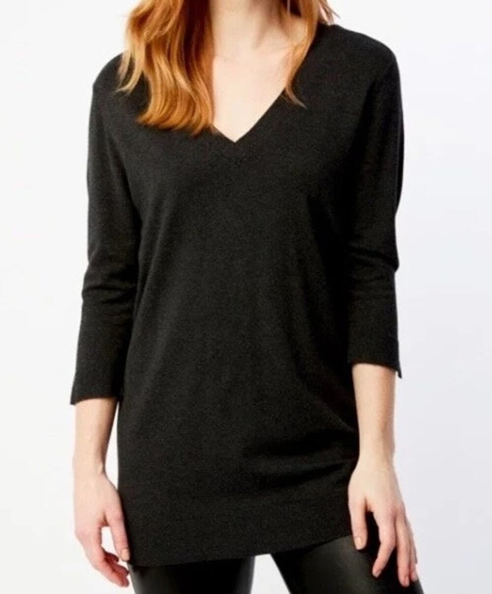 525 America Womens Shaker Sweater Lace Up Back Small Charcoal Grunge Indie Fall
